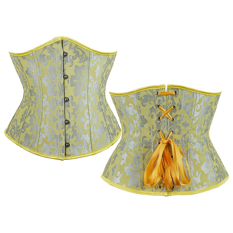 Corset Women‘s Brocade Underbust Boned Corsets Bustier Waist Trainer