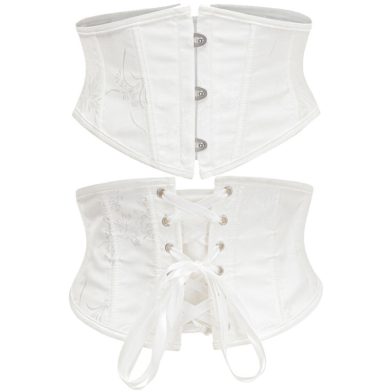Womens Waist Trainer Cincher Heavy Duty Steel Boned Underbust Waspie Corset