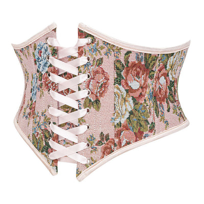 Corset Belt for Women Floral Lace Up Boned Underbust Corset Waist Belts