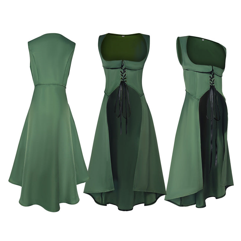 Steampunk Medieval Renaissance Halloween Women's Long Dress Cosplay Costumes