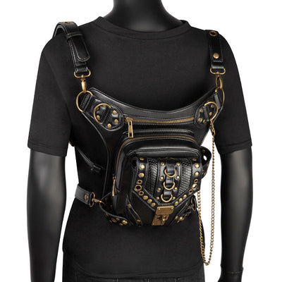 Steampunk Retro Single Shoulder Crossbody Motorcycle Waist Bag Cosplay Props