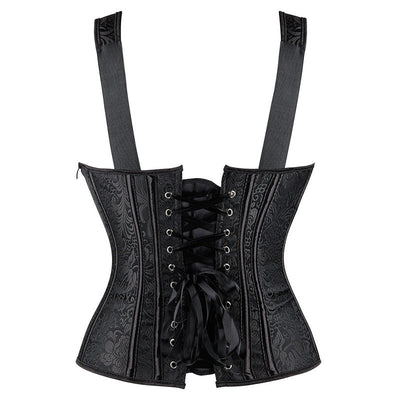 European-style Court-print Shoulder Strap Slimming and Shaping Bodysuit Cosplay Costumes