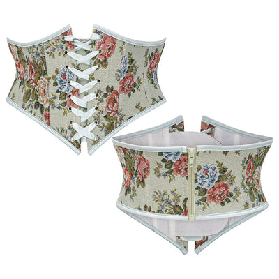 Corset Belt for Women Floral Lace Up Boned Underbust Corset Waist Belts