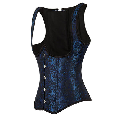 Corset Tops for Women Adjustable Floral Renaissance Underbust Corset Lace Up Pirate Bodice