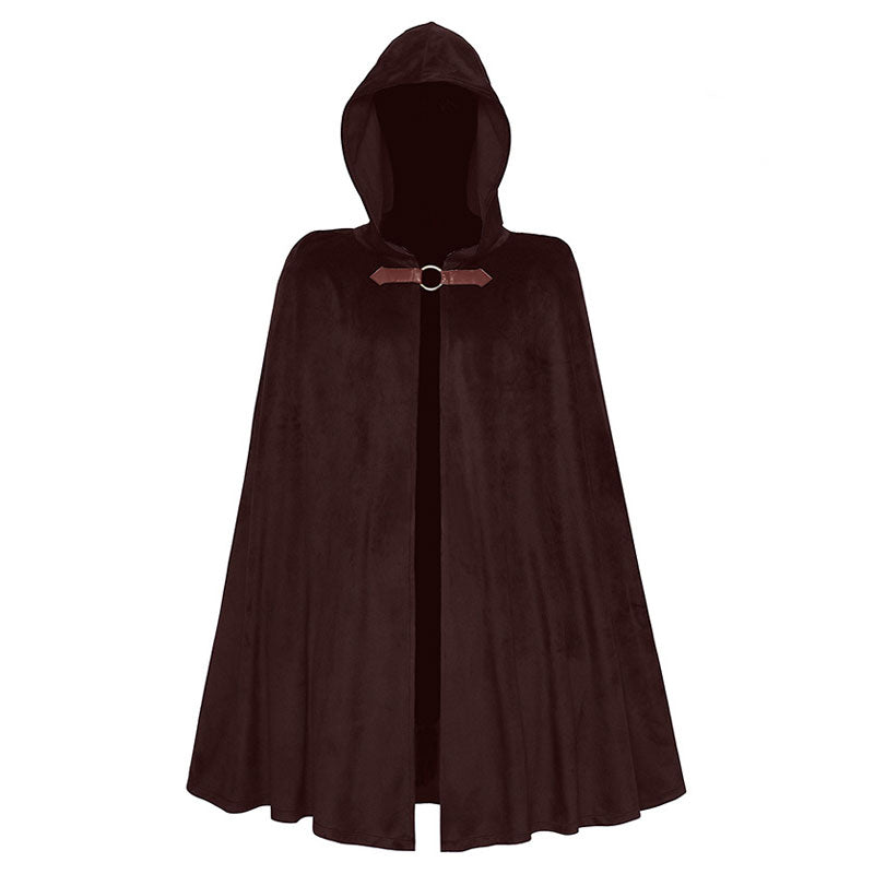 European Medieval Halloween Party Woolen Hooded Cloak Cosplay Costumes