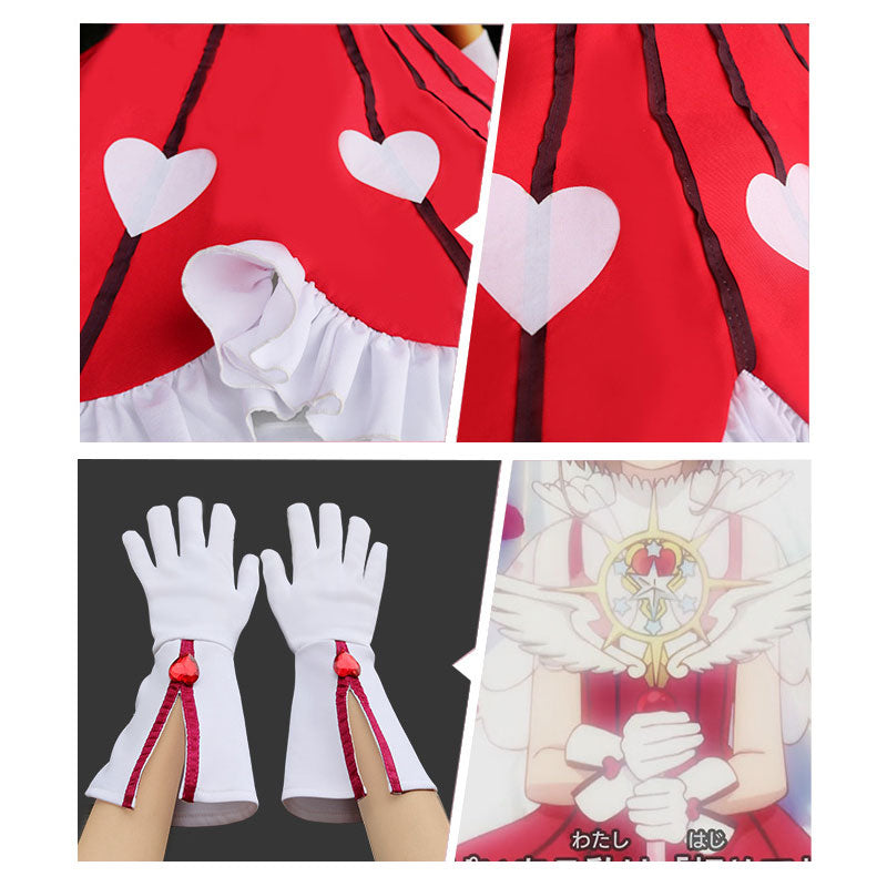 Cardcaptor Sakura Clear Card OP 2 Sakura Kinomoto Rose Heart Dress Cosplay Costumes
