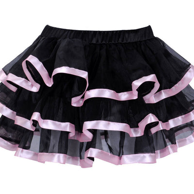 Womens 3-Layered Pleated Tulle Petticoat Tutu Puffy Party Cosplay Skirt