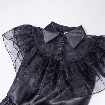 Wednesday The Addams Family  Wednesday Black Raval Ball Dress Cosplay Costumes
