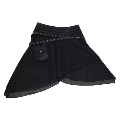 Victorian Gothic High Low Skirt Steampunk Pirate Skirts Retro Ruffles Lace Viking Costume Skirt