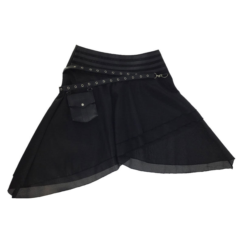 Victorian Gothic High Low Skirt Steampunk Pirate Skirts Retro Ruffles Lace Viking Costume Skirt