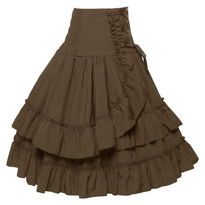 European Retro Renaissance Women's Multi-Layered High Waist Miniskirt Halloween Cosplay Costumes