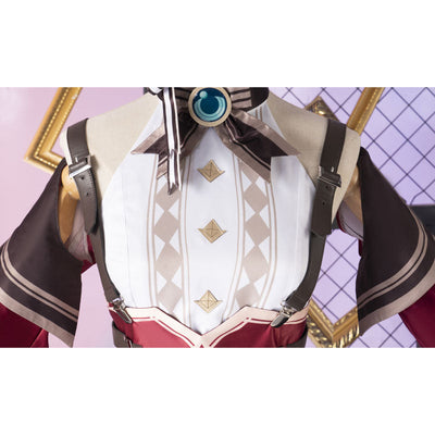 Game Genshin Impact Charlotte Cosplay Costumes With Hat