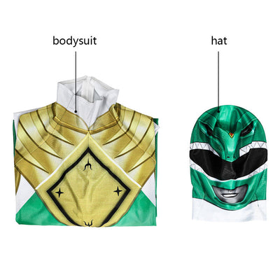 Mighty Morphin Power Rangers Yamato Tribe Knight Burai Dragon Ranger Green Ranger Children Jumpsuit Cosplay Costumes