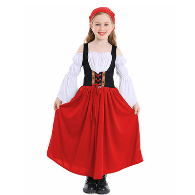 Medieval Farm Munich Beer Festival Kids Long Dress Cosplay Costumes