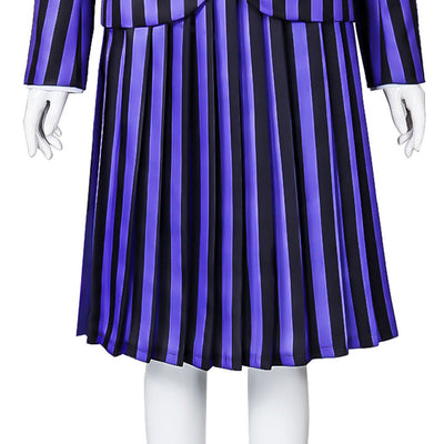 The Addams Family Wednesday Addams Purple Uniform Cosplay Costume