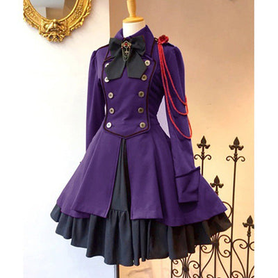Steampunk Medieval Retro Renaissance Gothic Ruffle Dress Cosplay Costumes