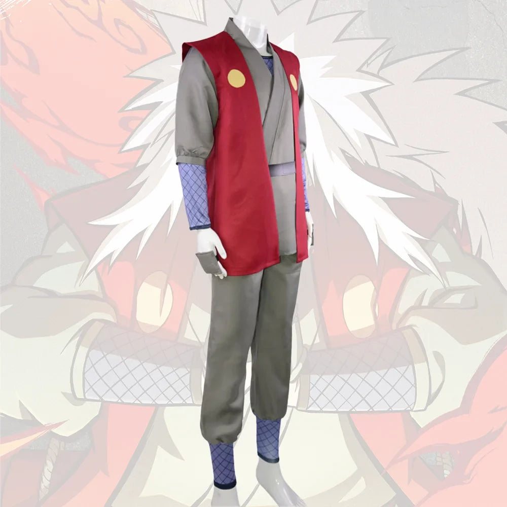 Anime Naruto Jiraiya Cosplay Costume – Premium Toad Sage Uniform Full Set for Men