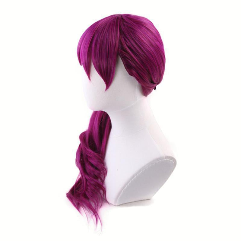 LOL KDA Evelynn Long Braid Hot Pink Cosplay Wigs Women Heat Reddish Violet Hair Wigs