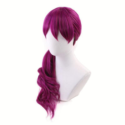 LOL KDA Evelynn Long Braid Hot Pink Cosplay Wigs Women Heat Reddish Violet Hair Wigs