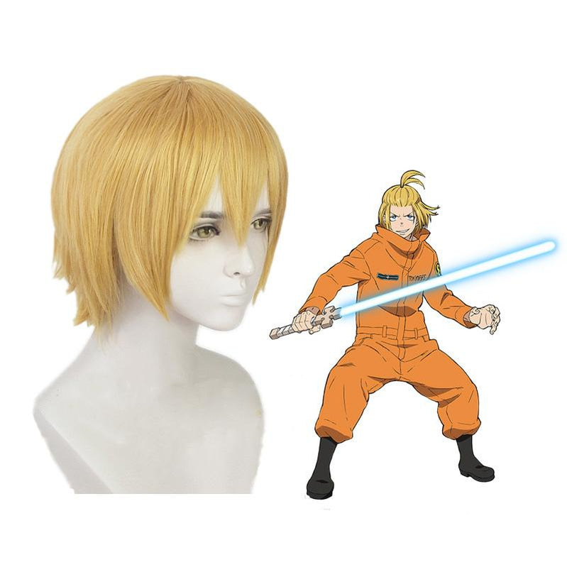 Fire Force Arthur Boyle Short Blond Cosplay Wigs