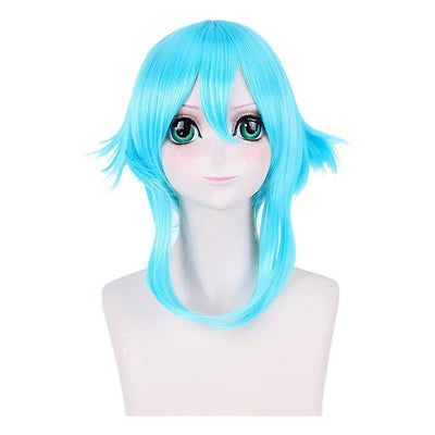 Anime SAO GGO Gun Gale Online Asada Shino Short Blue Cosplay Wigs