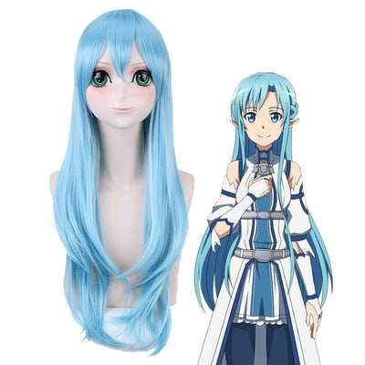 SAO Sword Art Online ALO ALfheim Online Asuna Long Blue Cosplay Wigs