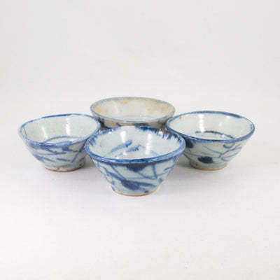Antique Porcelain Blue And White Grass Pattern Tea Cup
