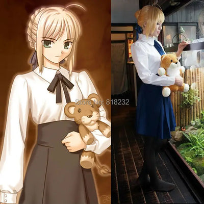 Fate Saber (Altria Pendragon) Cosplay Costume — School Uniform