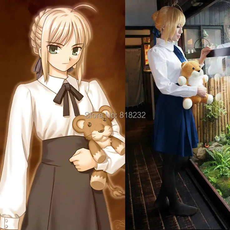 Fate Saber (Altria Pendragon) Cosplay Costume — School Uniform