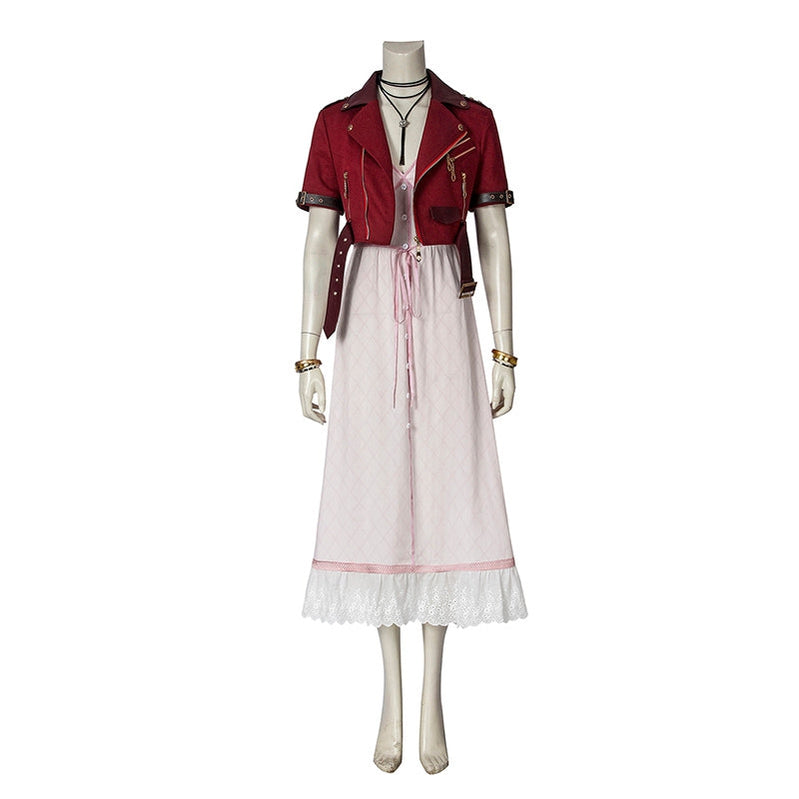 Game Final Fantasy VII Remake FF7 Aerith Gainsborough Outfits Cosplay Costume