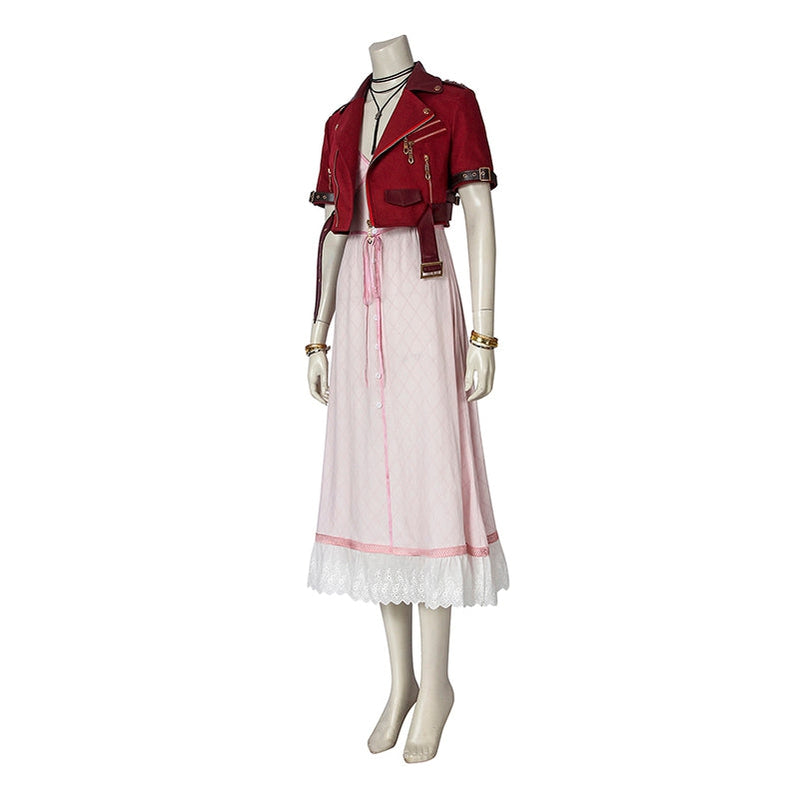 Game Final Fantasy VII Remake FF7 Aerith Gainsborough Outfits Cosplay Costume