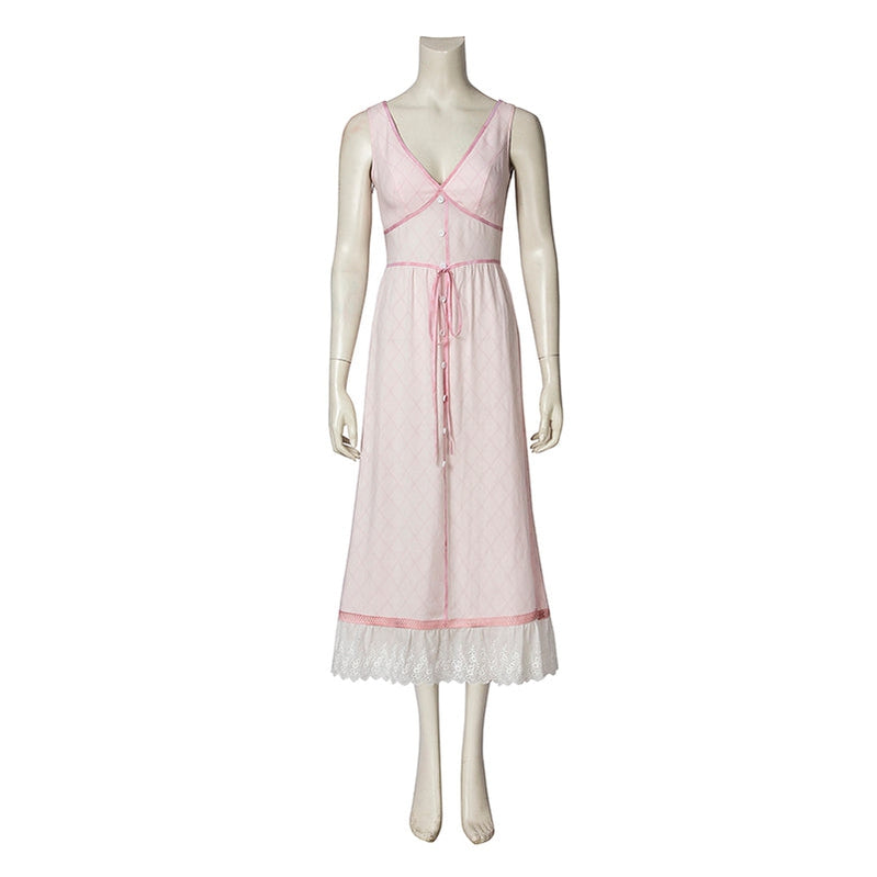 Game Final Fantasy VII Remake FF7 Aerith Gainsborough Outfits Cosplay Costume