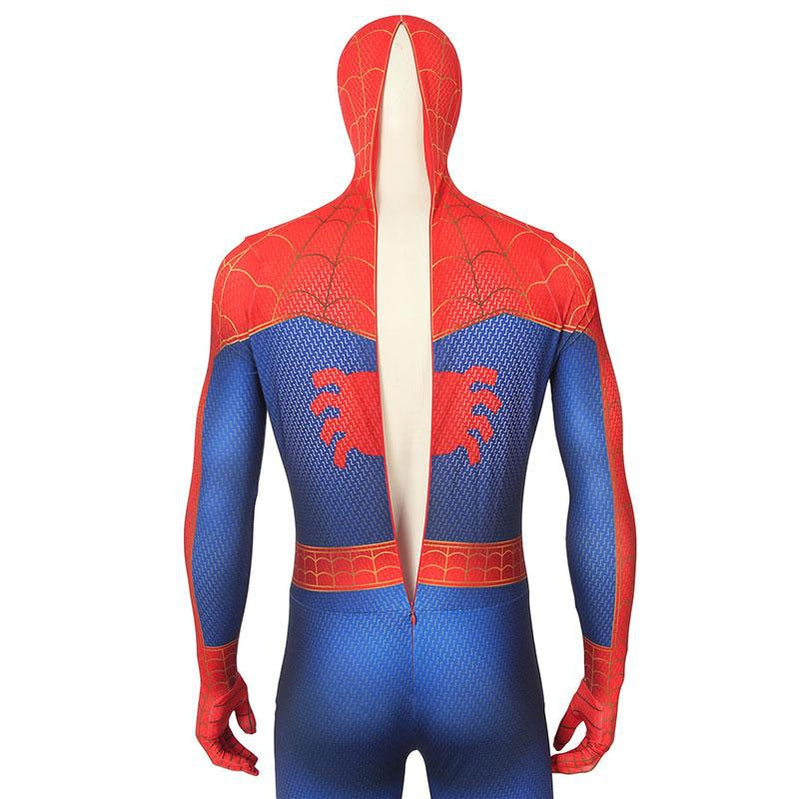 Movie Spider-Man: Into the Spider-Verse Peter Parker Spiderman Jumpsuit Cosplay Costume with Free Headgear
