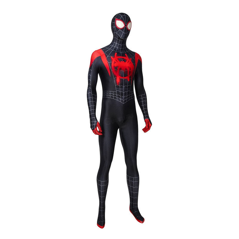 Movie Spider-Man: Into the Spider-Verse Miles Morales Cosplay Costume with Free Headgear