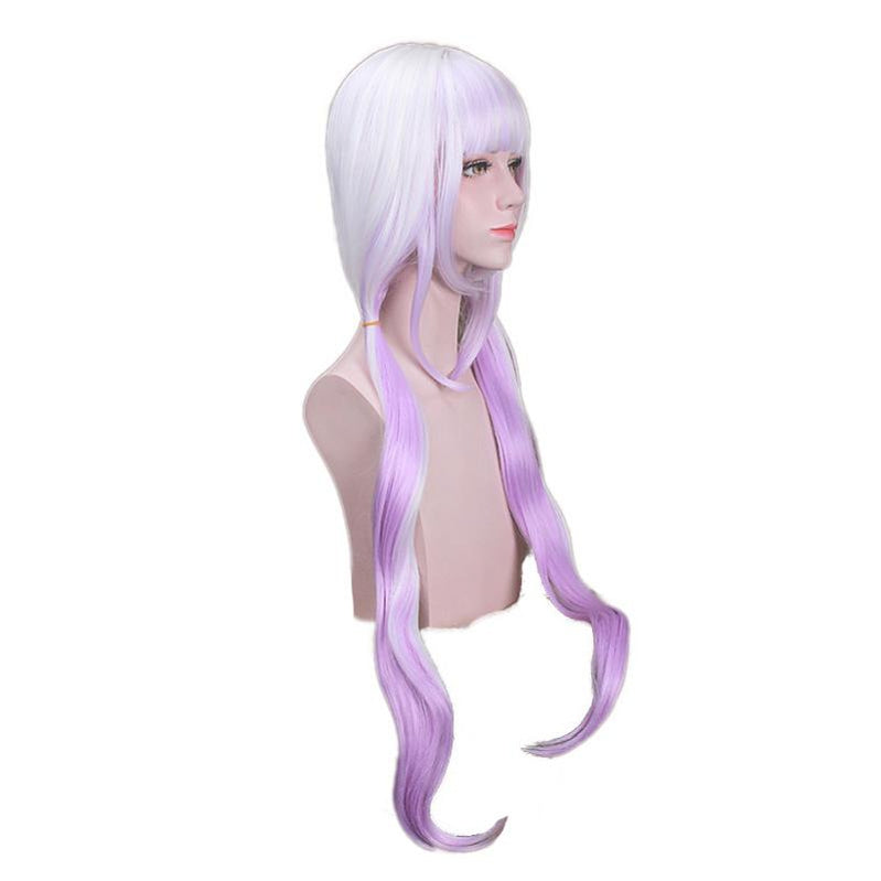 Anime Miss Kobayashi's Dragon Maid Kanna Kamui Long Mixed Purple Cosplay Wigs with Free Dragon Horn Headdress