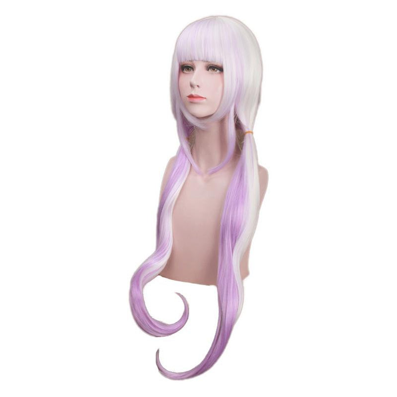 Anime Miss Kobayashi's Dragon Maid Kanna Kamui Long Mixed Purple Cosplay Wigs with Free Dragon Horn Headdress