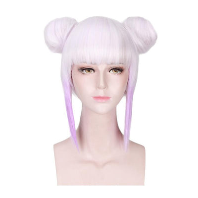 Anime Miss Kobayashi's Dragon Maid Kanna Kamui Short White Mixed Purple Cosplay Wigs