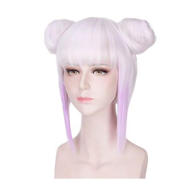 Anime Miss Kobayashi's Dragon Maid Kanna Kamui Short White Mixed Purple Cosplay Wigs