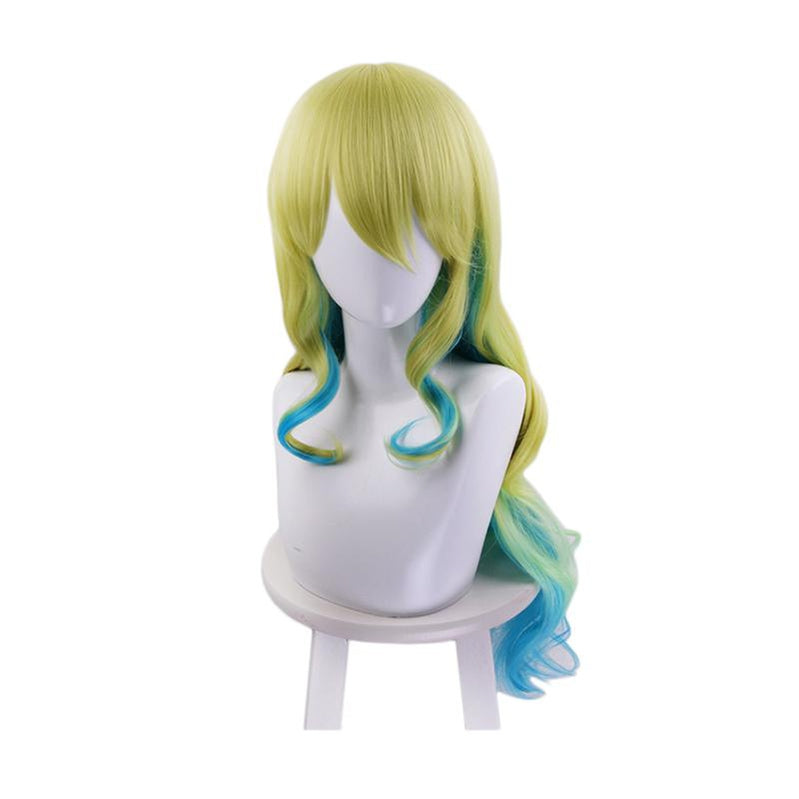 Miss Kobayashi's Dragon Maid Lucoa Long Wavy Mixed Green Cosplay Wigs