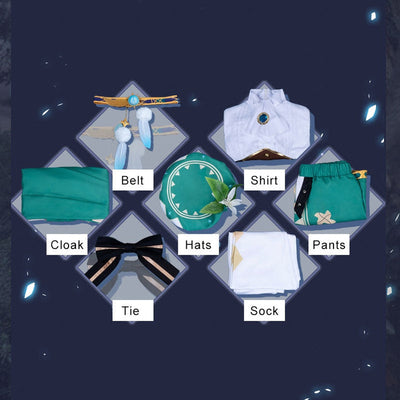 Game Genshin Impact Venti Gradient Full set Cosplay Costume