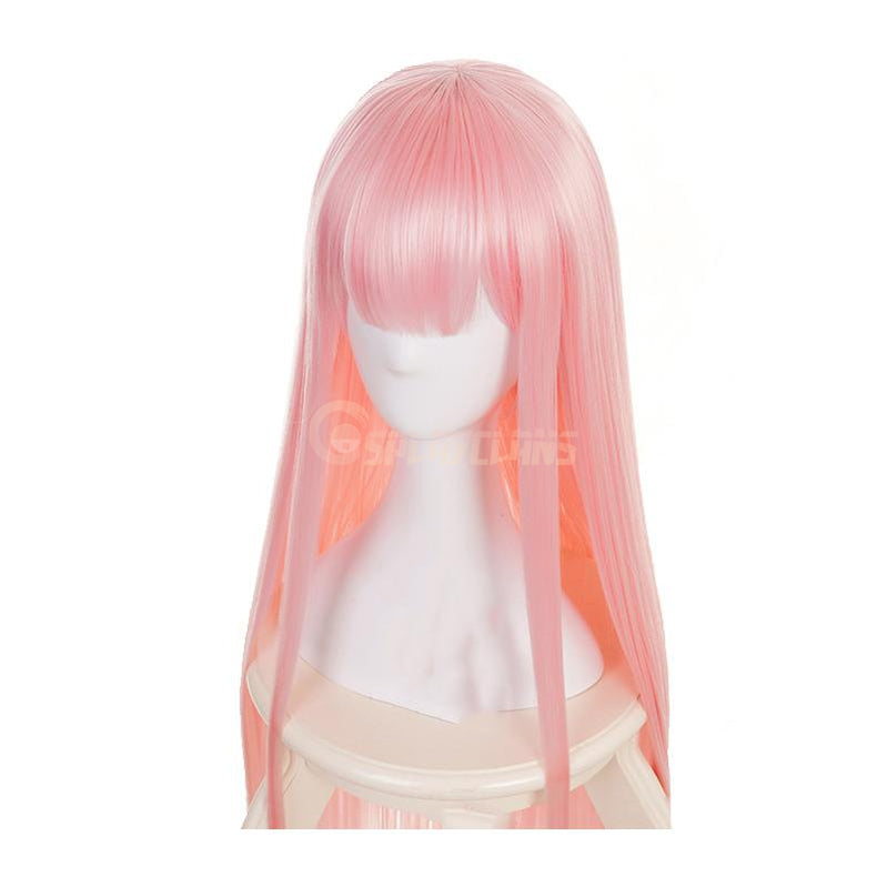 DARLING in the FRANXX 02 Zero Two 100cm Long Pink Straight Cosplay Wigs