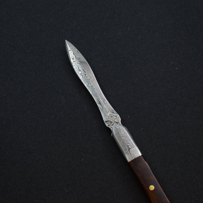 Damascene Style Stainless Steal Hard Wood Puerh  Prying Knife