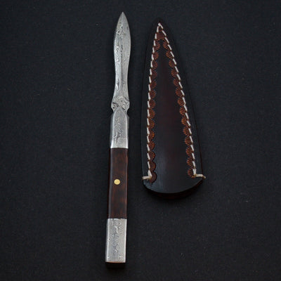 Damascene Style Stainless Steal Hard Wood Puerh  Prying Knife