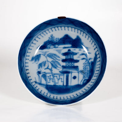 Antique Qing Dynasty Repaired Porcelain Landscape Plate
