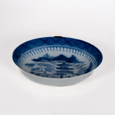 Antique Qing Dynasty Repaired Porcelain Landscape Plate