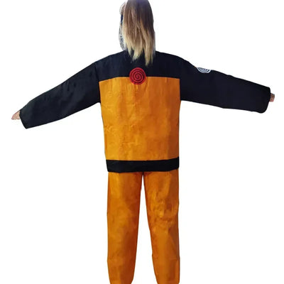 Anime Naruto Shippuden Uzumaki Cosplay Costume Set – Jacket, Pants & Wig for Adults & Kids