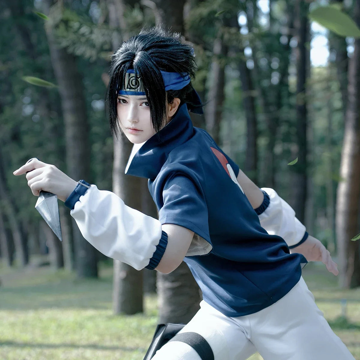 Naruto Sasuke Cosplay Costume — Top & Shorts Set