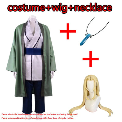 Anime Naruto Tsunade Cosplay Costume Set – Premium Kimono Haori Outfit with Wig & Necklace
