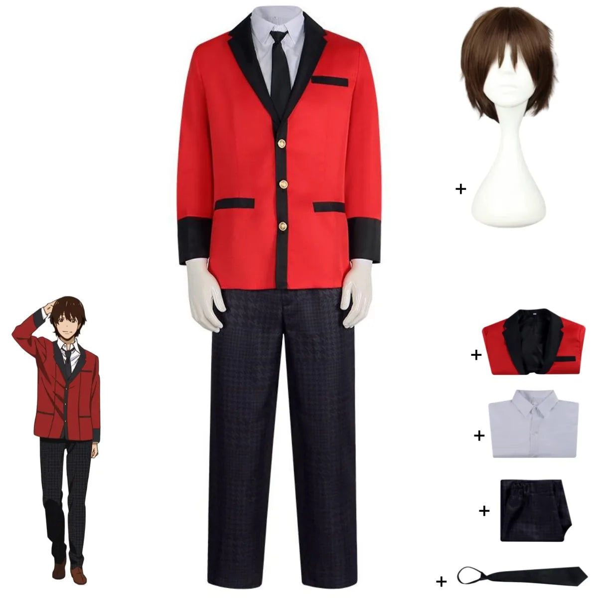 Kakegurui Ryota Suzui Cosplay Costume — JK Uniform & Wig
