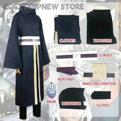 Naruto Uchiha Obito Cosplay Costume — Kimono Robe